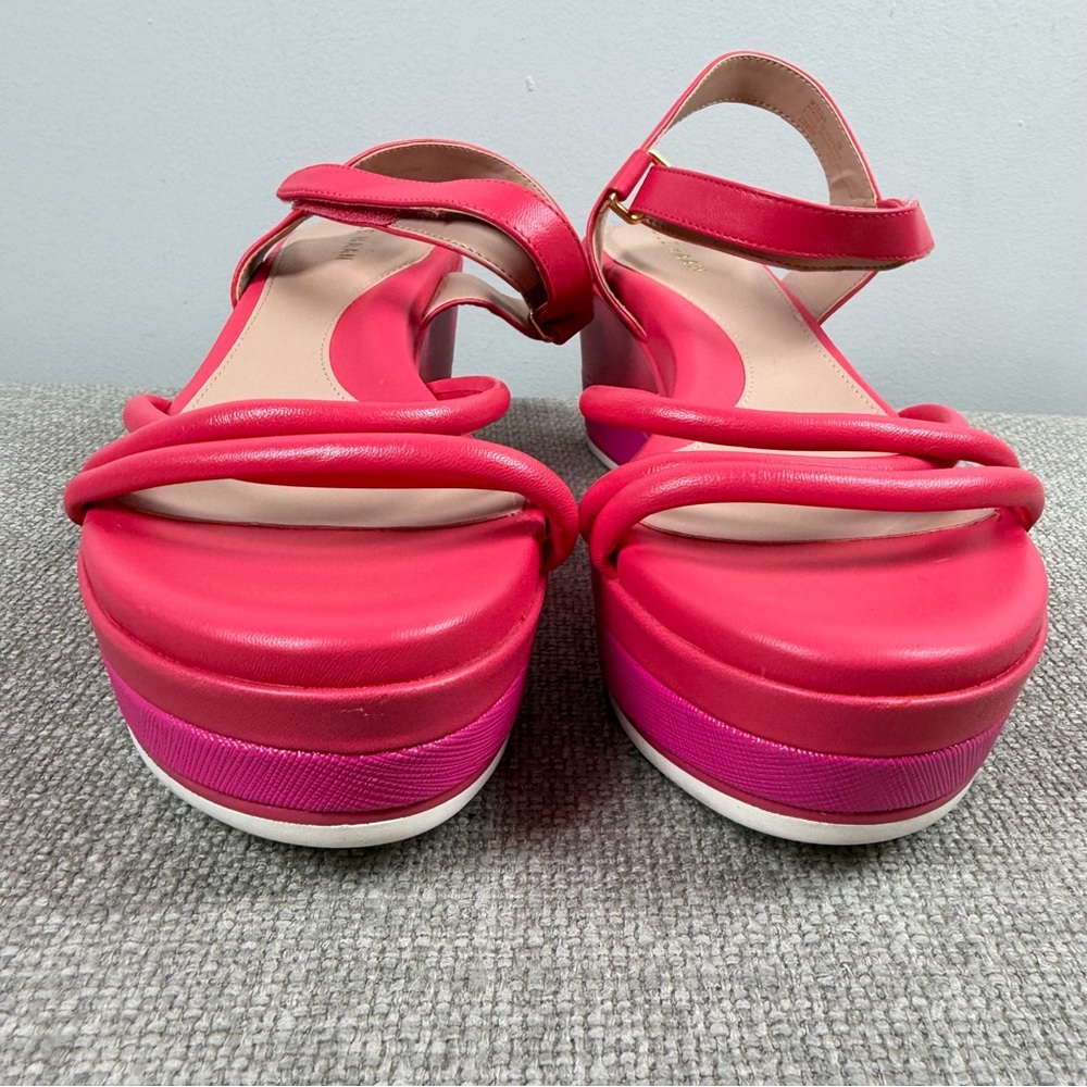 Cole Haan Neon Pink Puffy Strap Grand Ambition Addison Flatform Wedge Sandals 9 - Picture 10 of 12